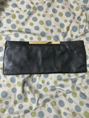 clutch luz da lua original em couro legítimo preta