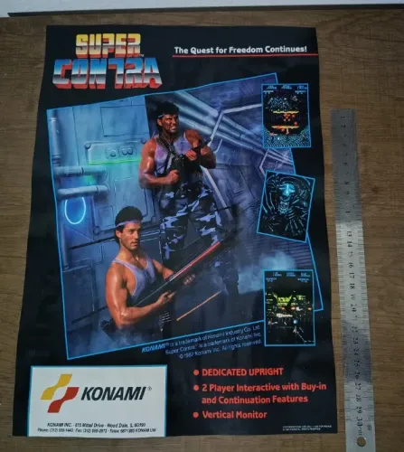 Material de divulgação Super Contra (1987) original da época