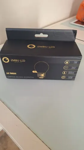 Kit 10 Lâmpadas LED Bolinha Decorativa Âmbar 1W 110V - Embu LED