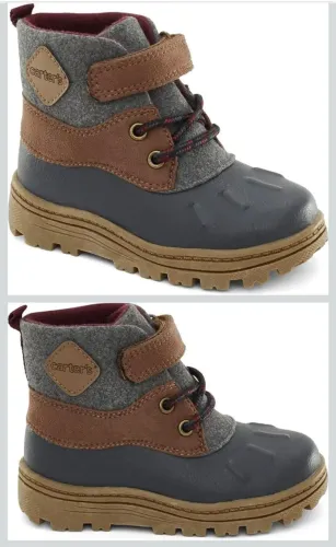 Bota Infantil Carter's original Duck Boot Azul Marinho Marrom E Cinza