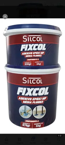 Cola Adesivo Epóxi Bicomponente Mf Chumbador Químico 1 Kg Cinza-escuro