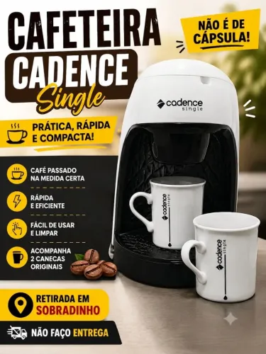 CAFETEIRA ELÉTRICA CADENCE SINGLE + 2 CANECAS