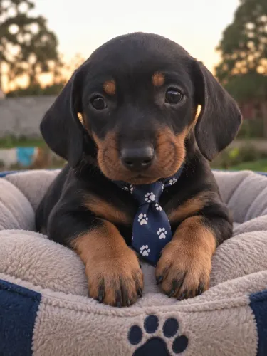 Dachshund macho filhote ainda para levar alegria e brincadeira 