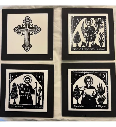 Conjunto de 4 xilogravuras de J. Miguel