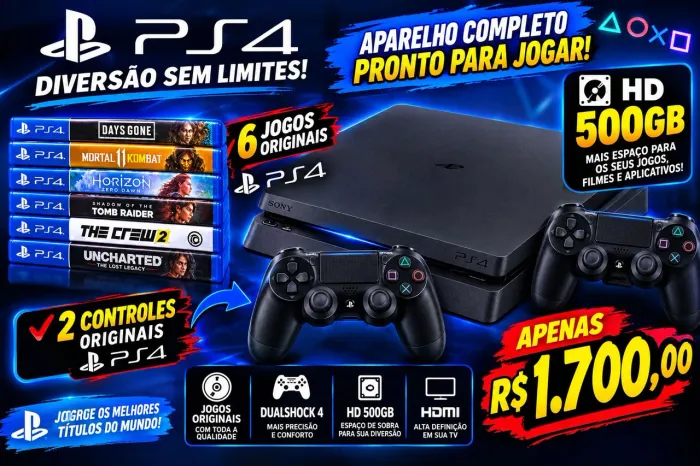 PLAYSTATION 4 SLIM QUASE NOVO