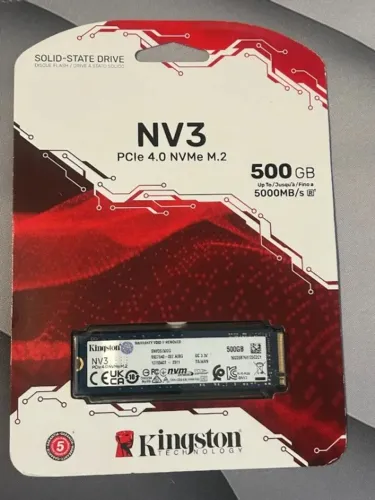SD 500GB M.2 NVMe PCIe Gen 4x4 Kingston NV3 Ultra Rápido 5000MB/s