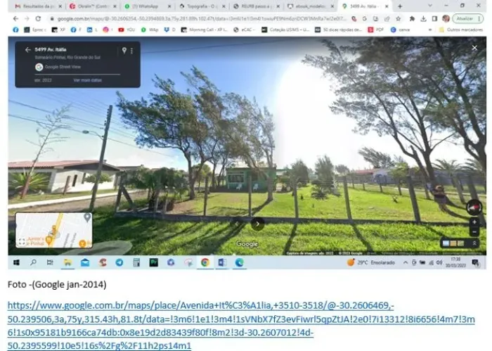 Terreno gigante PRAIA PINHAL-RS -av. Italia, 3 frentes, 946m2, escriturado, vista mar