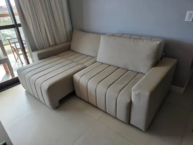 Sofá retrátil cinza claro Tok Stok