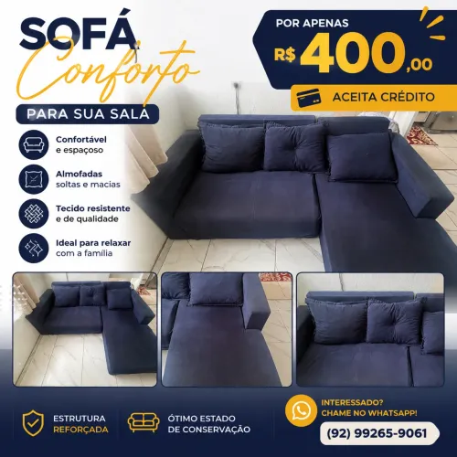Sofá 3 lugares suede
