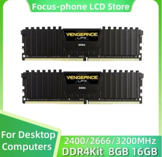 Memória DDR4 2x8 corser vengeance 2400.2666.3200 mhz