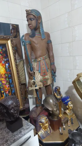 Escultura Faraó Egito Madeira 