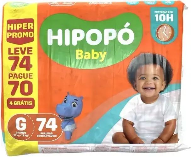 Fralda Hipopo tamanho tamanho G 148 fraldas