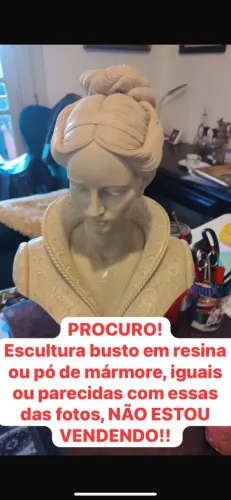Escultura busto pó de mármore resina italiana vintage Luis xv art noveau grega