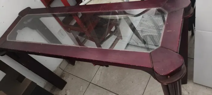 Aparador mogno maciço & vidro 