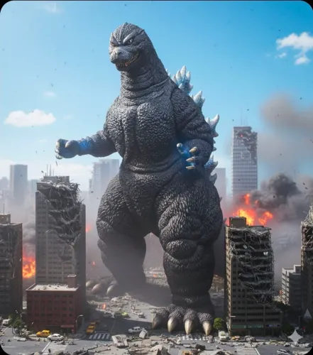 Godzilla ultimate, rei dos monstros, bem grande, 90cm de comprimento, 46cm altura e 3,7kg<br>