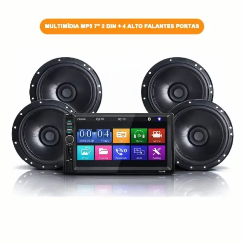 Som Automotivo Completo Mp5 7 Polegadas + 4 Alto Falantes Novo Pronta Entrega