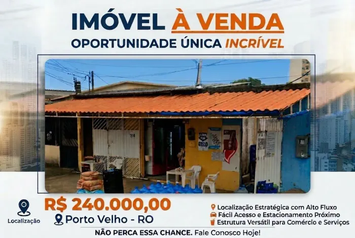 Imóvel à venda em localização estratégica na Rua Padre Chiquinho 2584, Porto velho RO