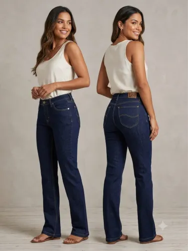 Calça jeans feminina tam 44 azul Lee