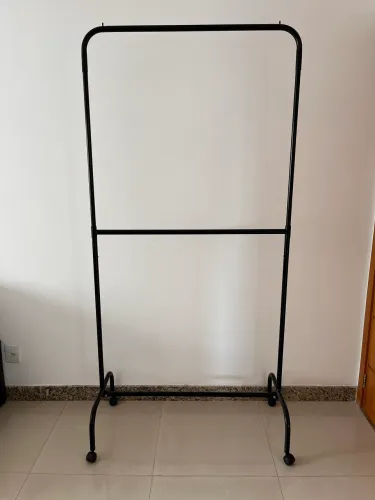 Arara De Roupas Dupla Com Rodinhas (Desmontável) - Preta