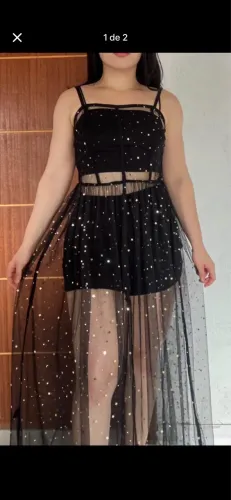 Vestido tule estrelado