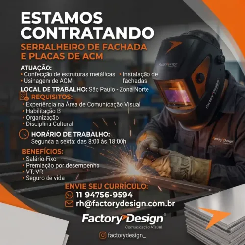 VAGA SERRALHEIRO DE COMUNICAÇÃO VISUAL 
