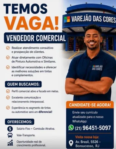 VENDEDOR DE TINTAS IMOBILIARIA E AUTOMOTIVA