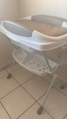 Banheira de Bebê Galzerano com Suporte e Trocador + Premium 20kg Quantidade: 1 Cor: Areia 