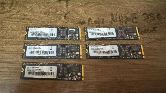 Lote 5 SSD NVMe 512GB | 2,56TB | Saúde 100% | Testados