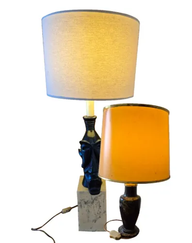 Lote com 2 x Abajur Lampada Luminaria antígo vintage