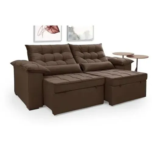 Sofa Infinity Retratil Reclinavel 2,20 - Marrom
