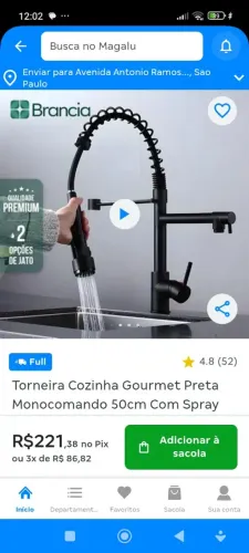 Kit Torneira gourmet KITCHEN FAUCETE R$ 150,00