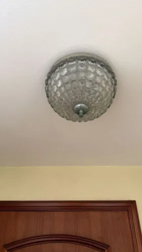 Plafon Antigo de Vidro Prismático/Lapidado - Vintage Retrô