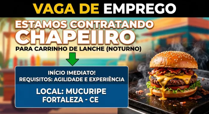 Vaga Chapeiro Carrinho de Lanche