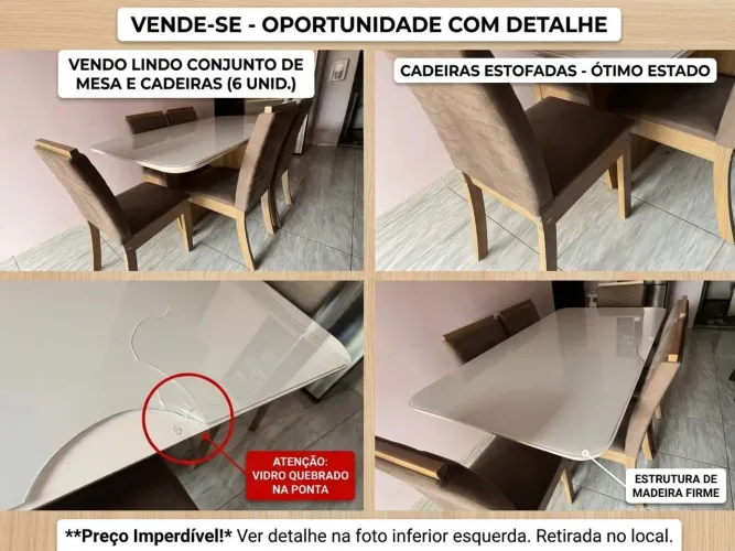 ? Vendo Conjunto de mesa com 6 cadeiras