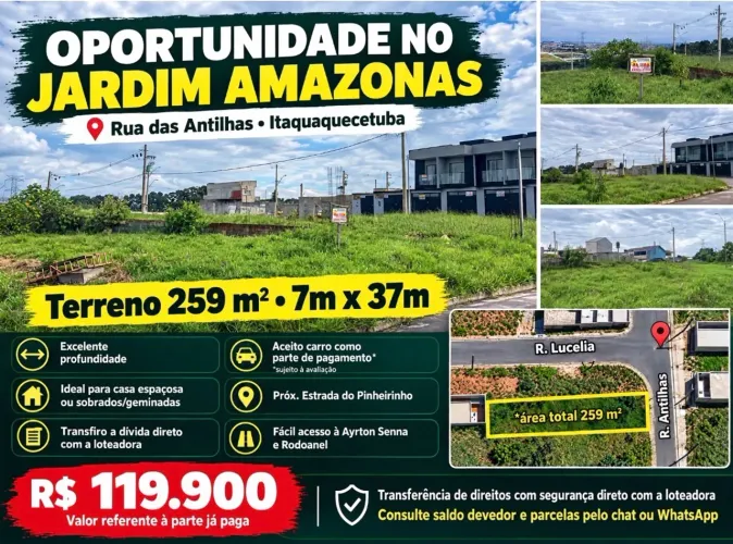 Terreno 7x37 no Jardim Amazonas (Repasse Direto c/ Loteadora)