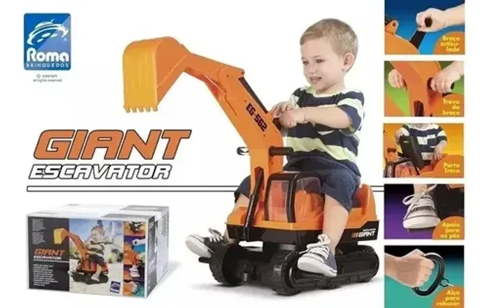 Mini Escavadeira Giant Escavator - Roma Brinquedos