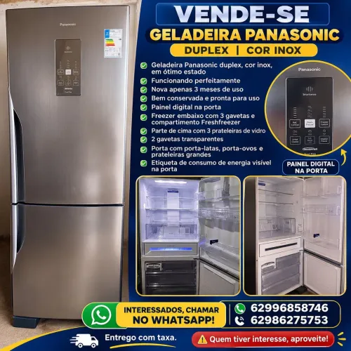 Vende-se Geladeira Panasonic Duplex Inox