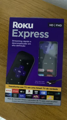 Roku Express HD / FHD - Transforme sua TV em Smart (Estado de Novo)