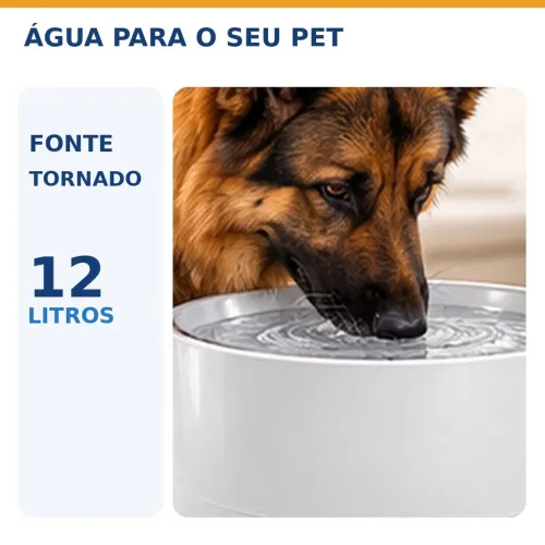 Bebedouro para Cachorro Grande 12 Litros Fonte de Água Pet Tornado