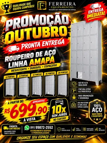 Roupeiro pra vestiários 4 8 12 16 20 portas super promoção entrega imediata 