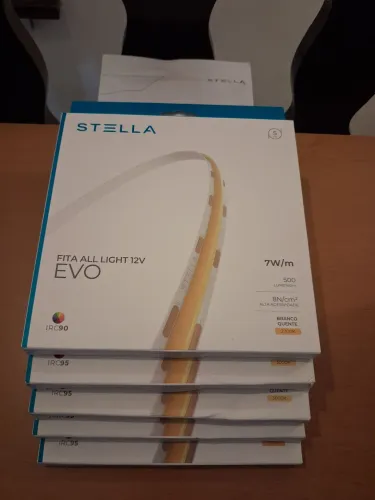 Kit 5 led Stella All light 12v 5 metros luz branca quente.