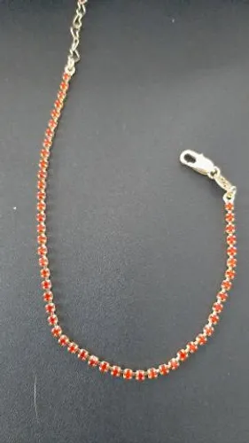 Pulseira feminina banhada a ouro com pedras vermelhas valor 35 reais