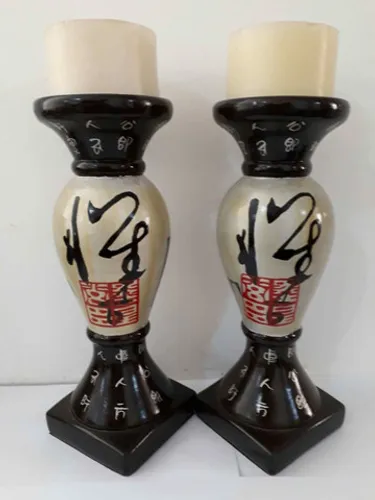 Par de Candelabros Antigos Chineses Originais Importado dos Estados Unidos