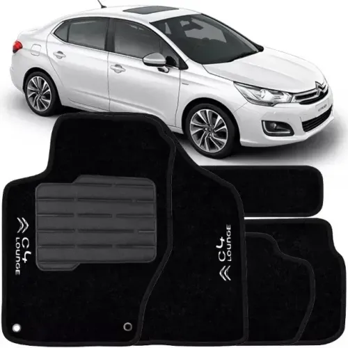 Jogo Tapete Preto Carpete - Citroen C4 Lounge