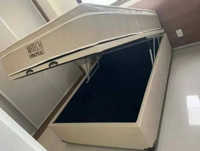Cama Box com Baú - Ortobom molas ensacadas