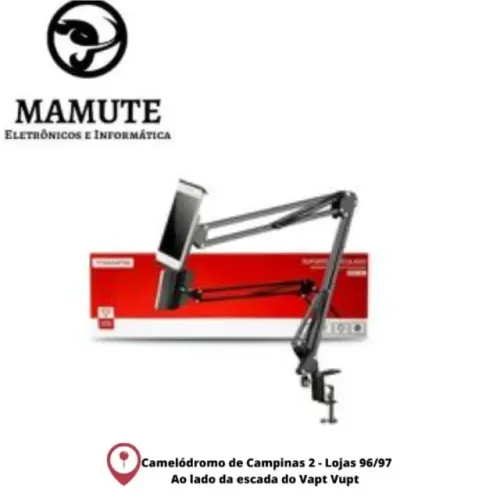 Braço Suporte Articulado Flexível De Mesa Celular e microfone