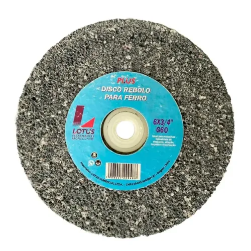 Rebolo Reto Moto Esmeril 6'' x 3/4'' x Grão 60 Lotus 2688