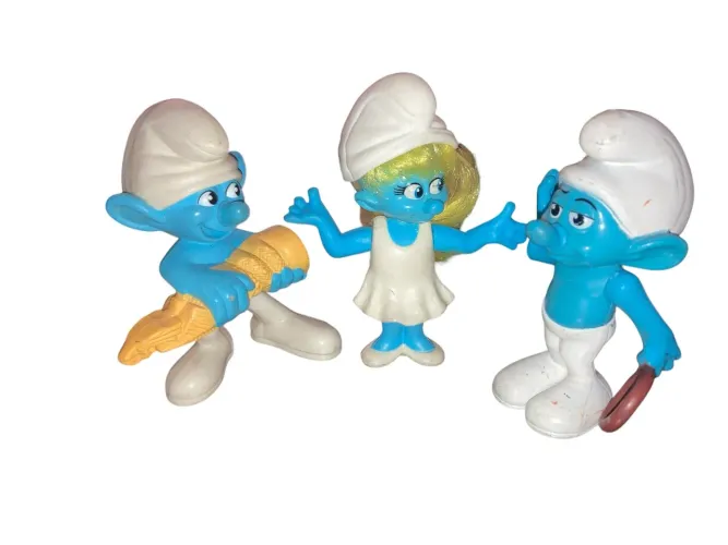 Lote 03 figuras Smurfs Mc Donalds 2011 Usados (Usado)