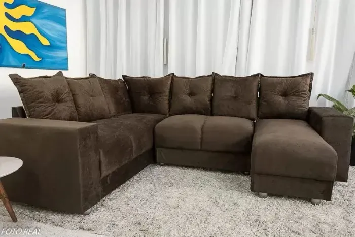 Sofá de canto com chaise 1,80x 2,50 promoção