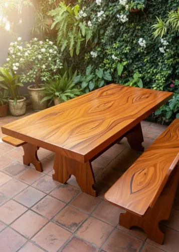 Mesa de ardósia pintada
